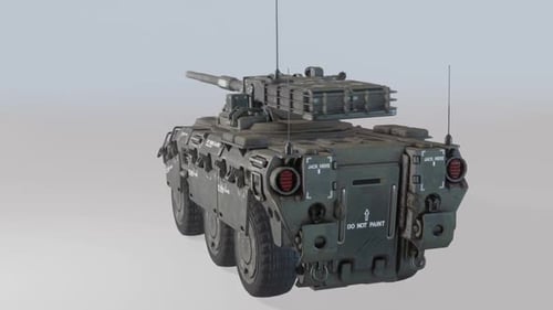 Rückansicht des Militärpanzers