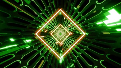 Cyber Metal Grid Tunnel Background