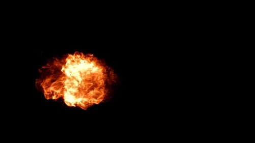 Fire and Flames on a Black Background Filmed on a Highspeed Camera at 1000 Fps
