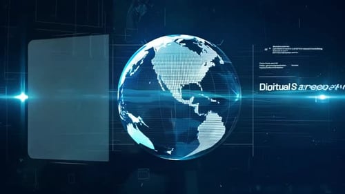 Futuristic Cyber Space Globe Background
