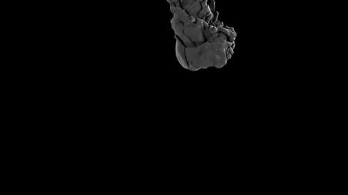 Black Ink Slowly Dropping and Expanding in Water