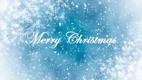 Merry Christmas Text With Snowfall Loop V4