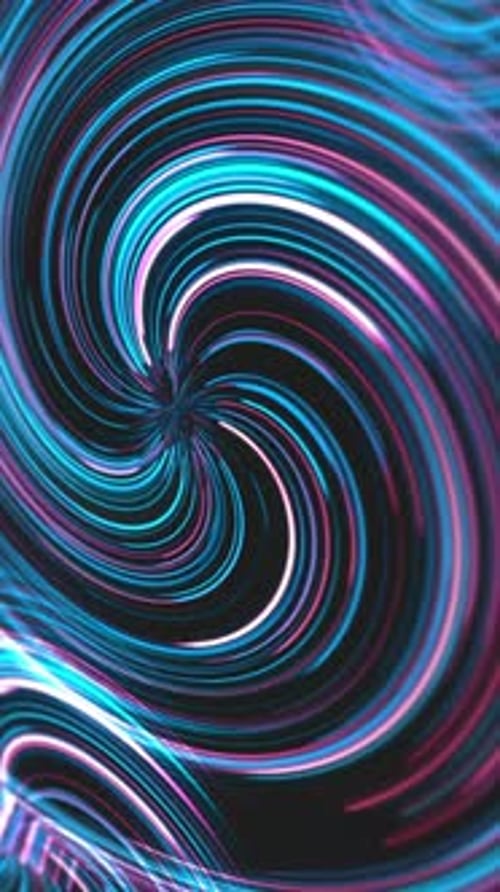 Abstract Neon Swirling Lines Background Animation