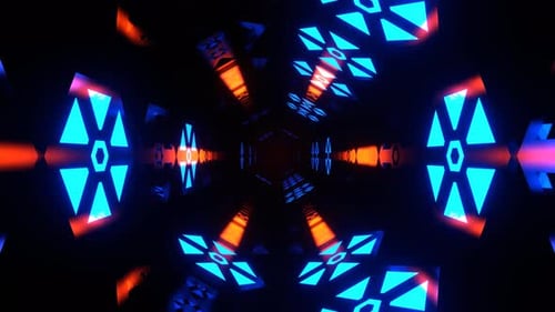 Blue And Orange Digital Strobe Light Vortex Background Vj Loop In 4K