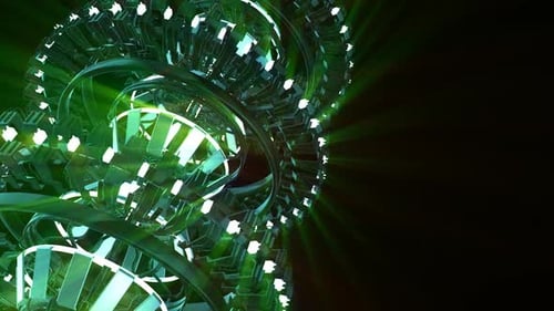 Mechanical Rotation With Green Glow