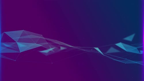 Abstract Futuristic Plexus Network with Neon Glowing Lines Background