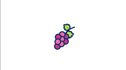 Bouncing Flat Design Grapes Animated Icon