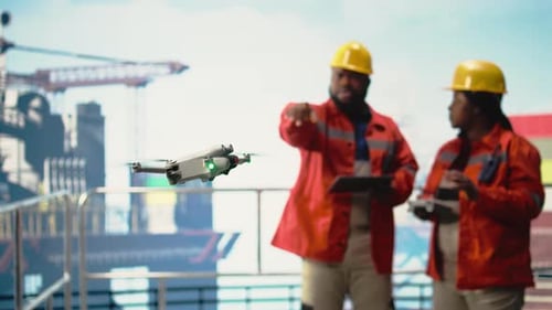 Close Up of Drone Used By Operators Working on Offshore Platform