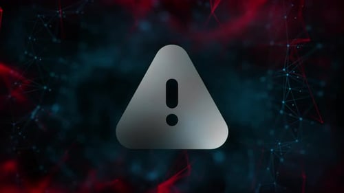 Digital Warning Sign Reveal with Glitch Effect