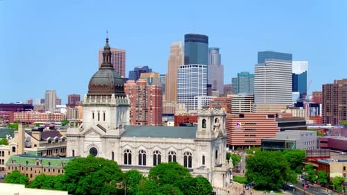 Minneapolis, Minnesota / USA - June 9, 2019: Minneapolis Basilica of Saint
