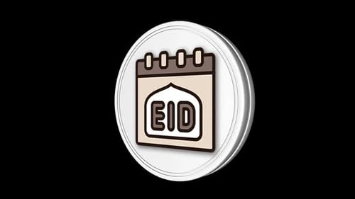 Calendar 3d Eid Icon Animated Loop