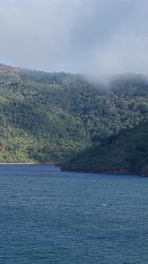 Vertical Aerial View of Lago Calima in Valle del Cauca
