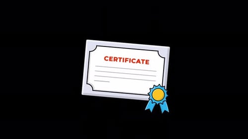 Animated Certificate With Wiggling Badge Award