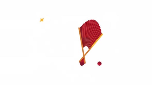 Animated Chinese Folding Fan for Chinese New Year