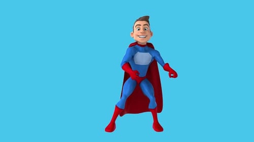 Lustiges 3D-Cartoon-Superheldentanzen (mit Alphakanal)