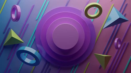 Modern Abstract 3D Geometric Shapes Animation Background