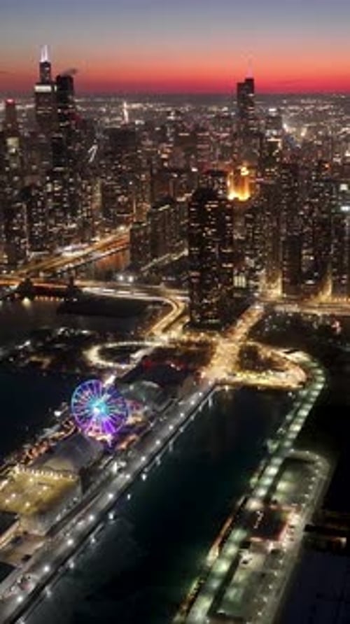 Chicago Skyline At Chicago In Illinois United States.
