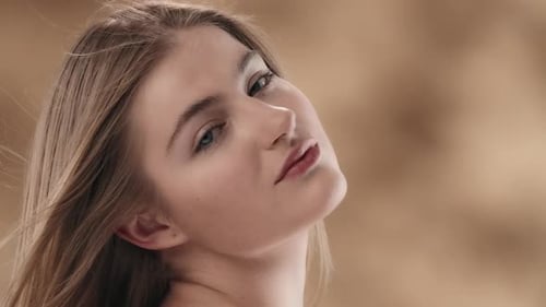 Elegant Young Woman Posing for Beauty Shot