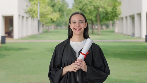 Indian college girl completes her graduation
