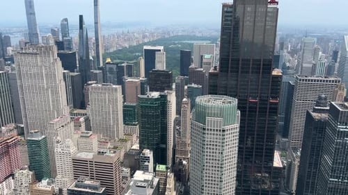 Aerial Footage Showcases New York Citys Skyline on a Sunny Day