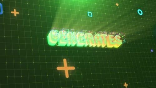 Glitch Text Reveal on Digital Grid Background