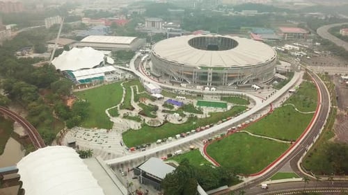 Bukit Jalil National Stadium (Kompleks Sukan Negara) aerial view, Malaysia