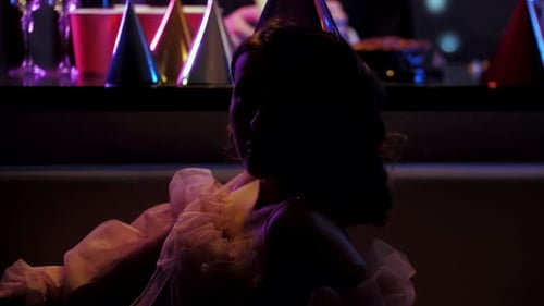 Man and Woman at Birthday Party