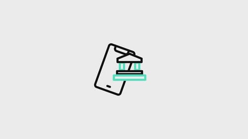 Flat Design Mobile Banking Technology Icon Animation
