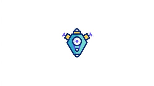 Animated Flat Design Abstract Technology Icon