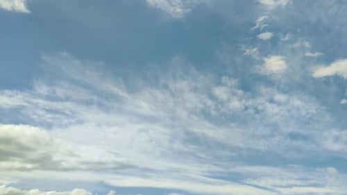 Dynamic Sky with Fast-Moving Clouds During Daylight
