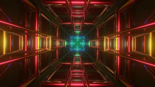 Belle animation colorée de motifs de haute technologie trippy avec lumière de géométrie sacrée