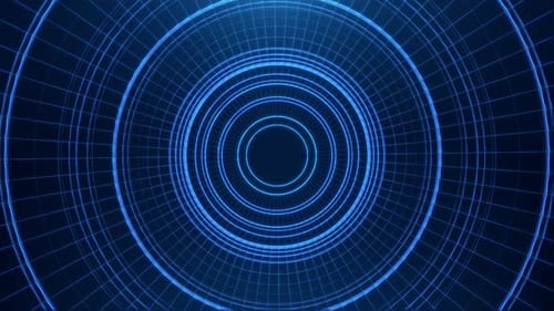 Technology futuristic abstract digital blue motion background with HUD mechanism