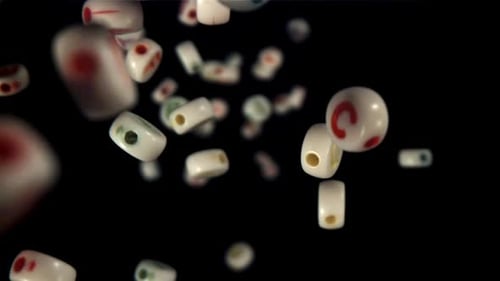English Letters Fly and Fall Filmed on a Highspeed Camera at 1000 Fps