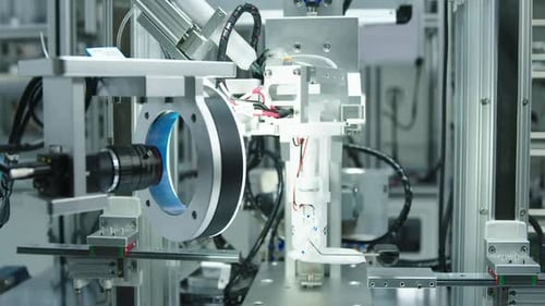 Industrial Setup Robot For Electronics Factory, Advanced Robotic Manufacturing Parts In An Automated