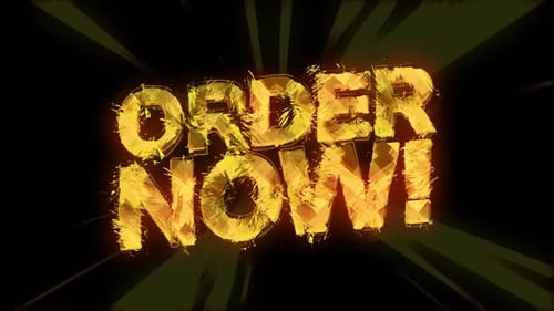 Order Now! Distorted Title With Electric Line Background