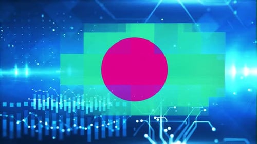 Economy Background with Bangladesh Flag and Graph