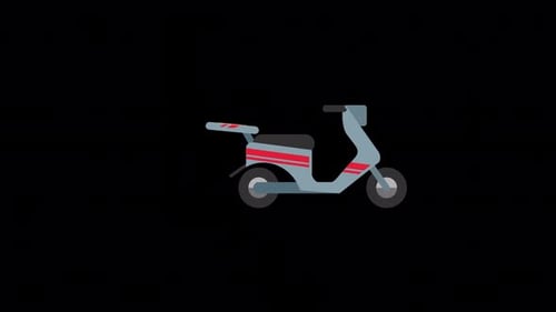 Flat Design Delivery Scooter Animation