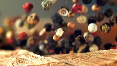 Super Slow Motion Peppercorn Falls