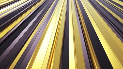 Dynamic Gold and Black Geometric Stripes Looping Background