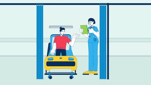 Animated Medical Consultation in Hospital Room