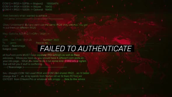 Failed To Authenticate Warning Text On Hacking Background Screen ...