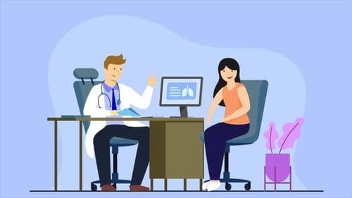 Flat Design Doctor Patient Medical Consultation Animation