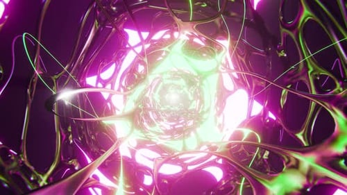 Science-Fiction-Thema mit abstraktem Hintergrund in nahtloser Schleife. Futuristischer Tunnel