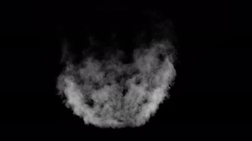 Realistic White Smoke or Steam Rising on Black Background