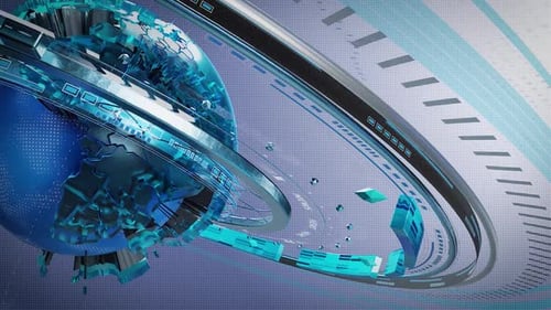 Futuristic 3D Digital Globe for News Broadcast Backgrounds