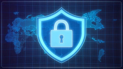 Privacy & Protection Technology Background Video : Lock 3D