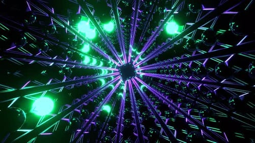 Purple And Turquoise Bright Glow Strobe Tunnel Background Vj Loop In 4K
