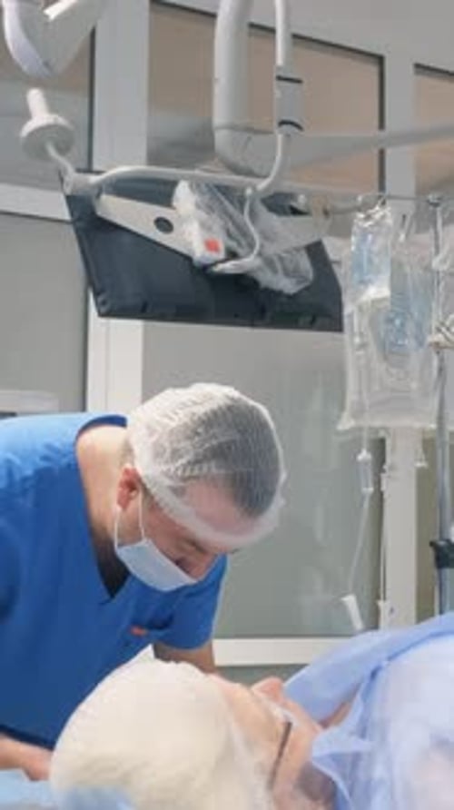 Processes of Treatment of Varicose Veins The Patient is Given Local Anesthesia Vertical Video