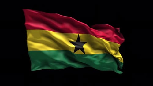 Waving Ghana Flag Animation Loop