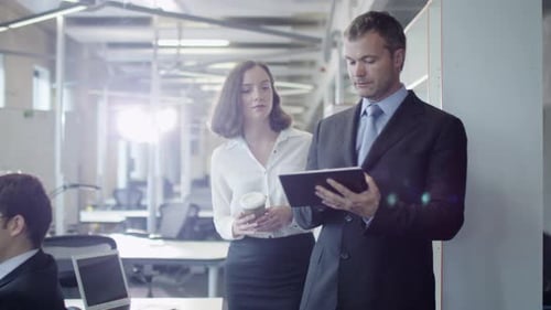 Two Office Workers Walking.